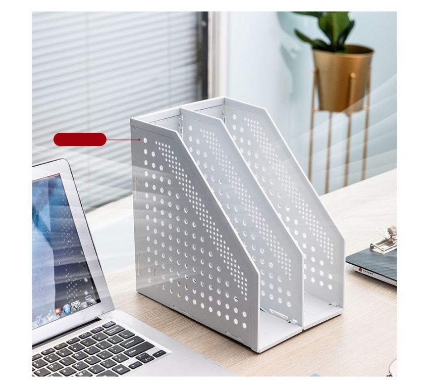 Лоток вертикальный Deli 78999Gray 2отд. складной 168х255х243мм серый пластик