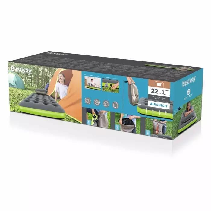 Надувной матрас Bestway Roll & Relax с сумкой-насосом 99х188х22см, до 150кг(без выбора цвета) 67619