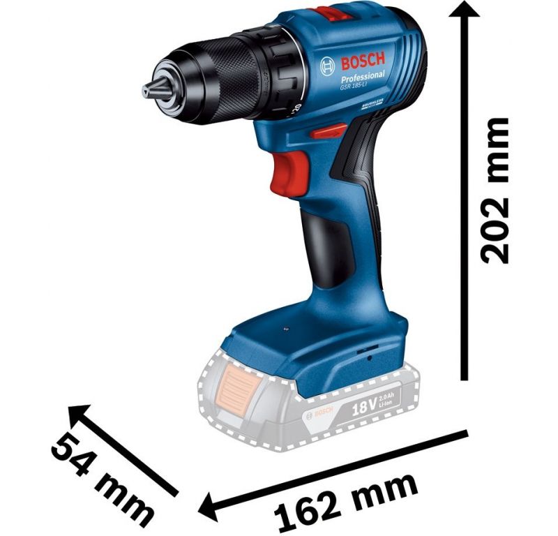 Ударная дрель-шуруповерт Bosch GSB 185-LI Professional 06019K3003 (без АКБ, кейс)