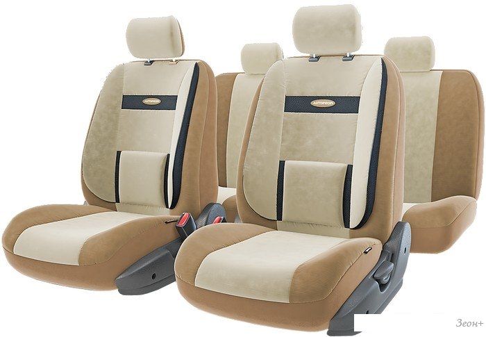Комплект чехлов для сидений Autoprofi Comfort COM-1105 (темно-бежевый/светло-бежевый)