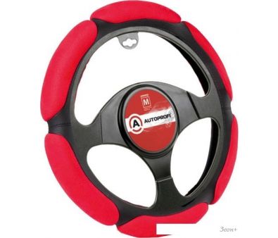 Оплетка на руль Autoprofi SP-5026 BK/RD (M) (черный/красный)