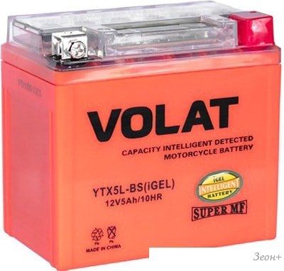 Мотоциклетный аккумулятор VOLAT YTX5L-BS(iGEL) (5 А·ч)