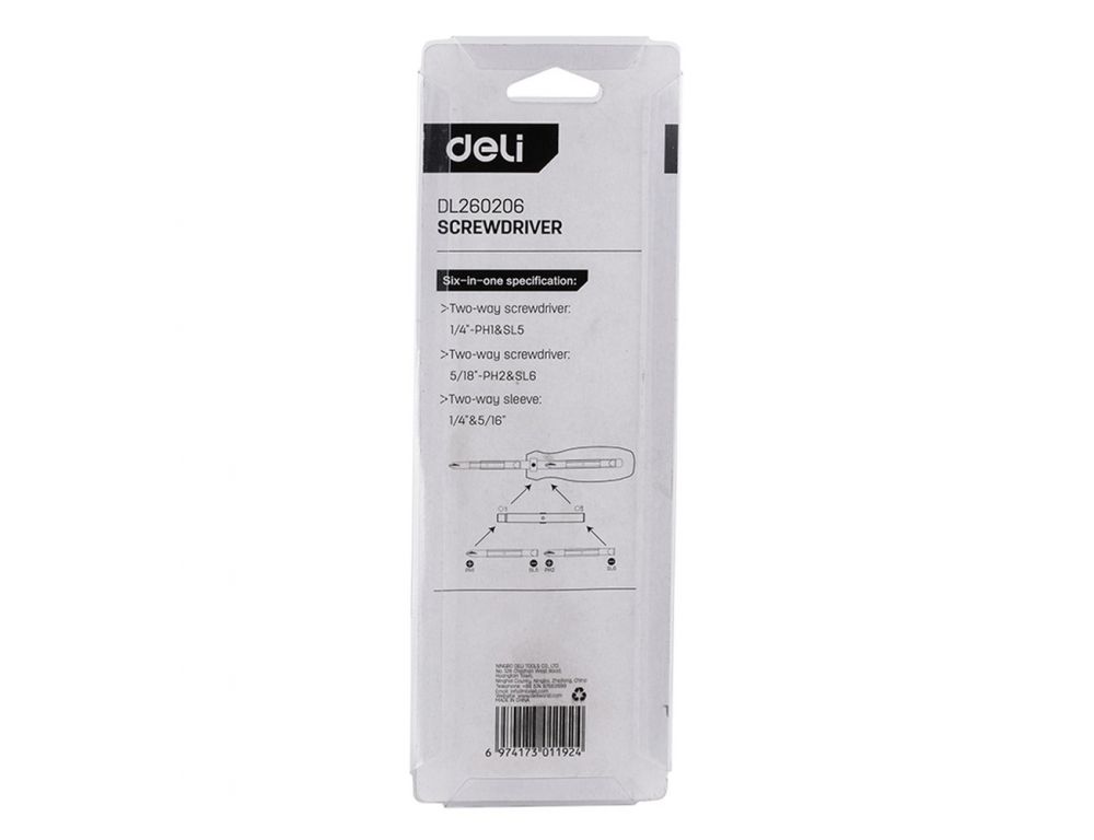 Многофункциональная отвертка 6-в-1 Deli DL260206