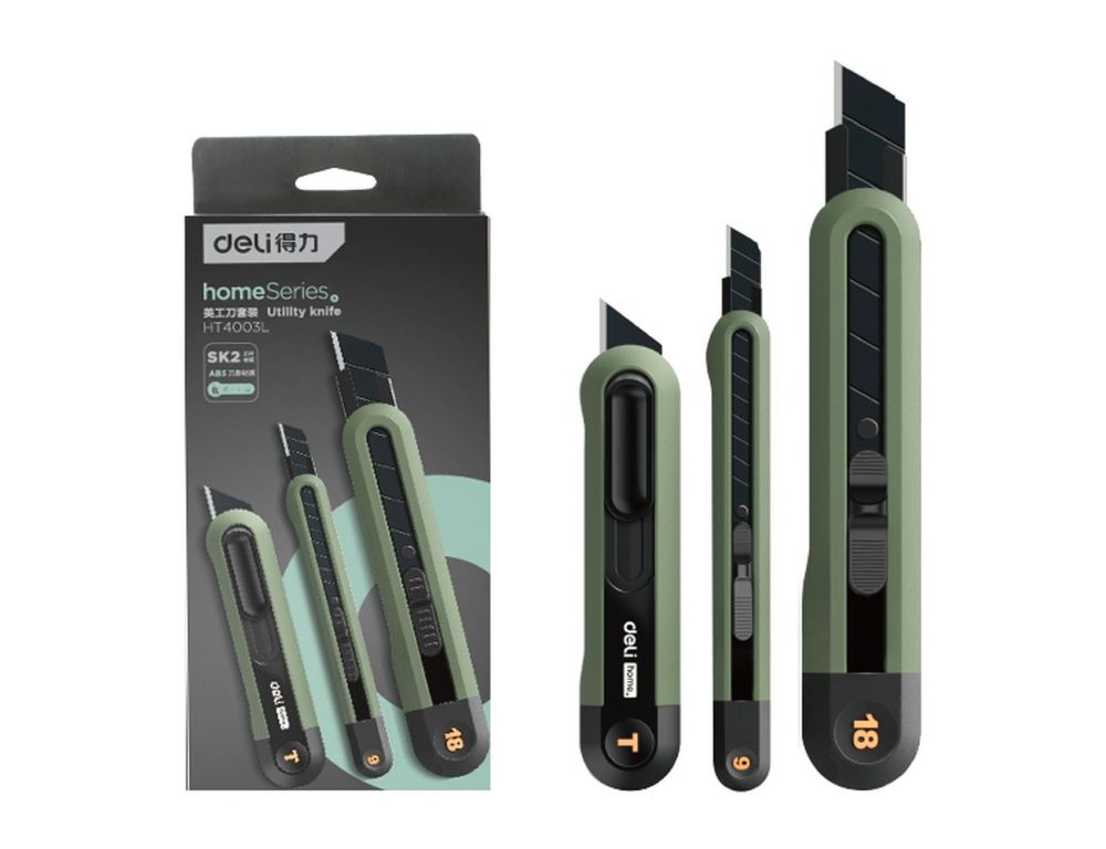 Набор технических ножей Deli Home Series Green HT4003L