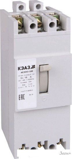 Выключатель автоматический КЭАЗ 40А 12Iн АЕ2046-100 У3 400В AC 104226