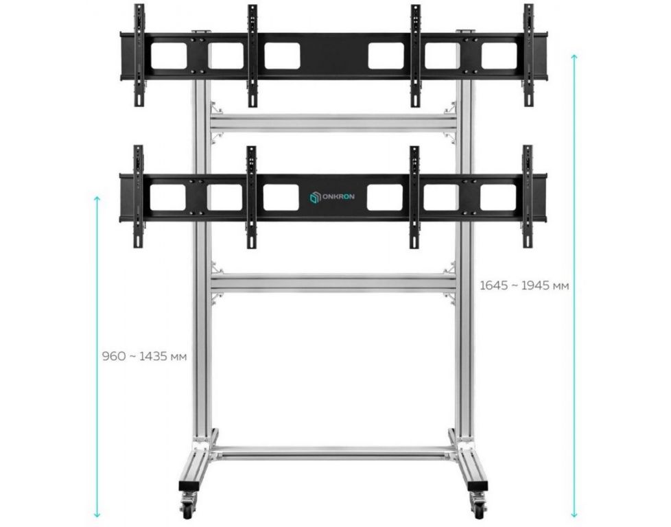 Подставка для телевизора Onkron FSPRO2L-22 черный 40"-55" макс.200кг напольный мобильный