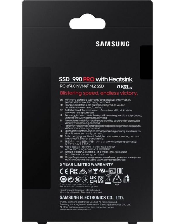 SSD Samsung 990 Pro с радиатором 1TB MZ-V9P1T0CW