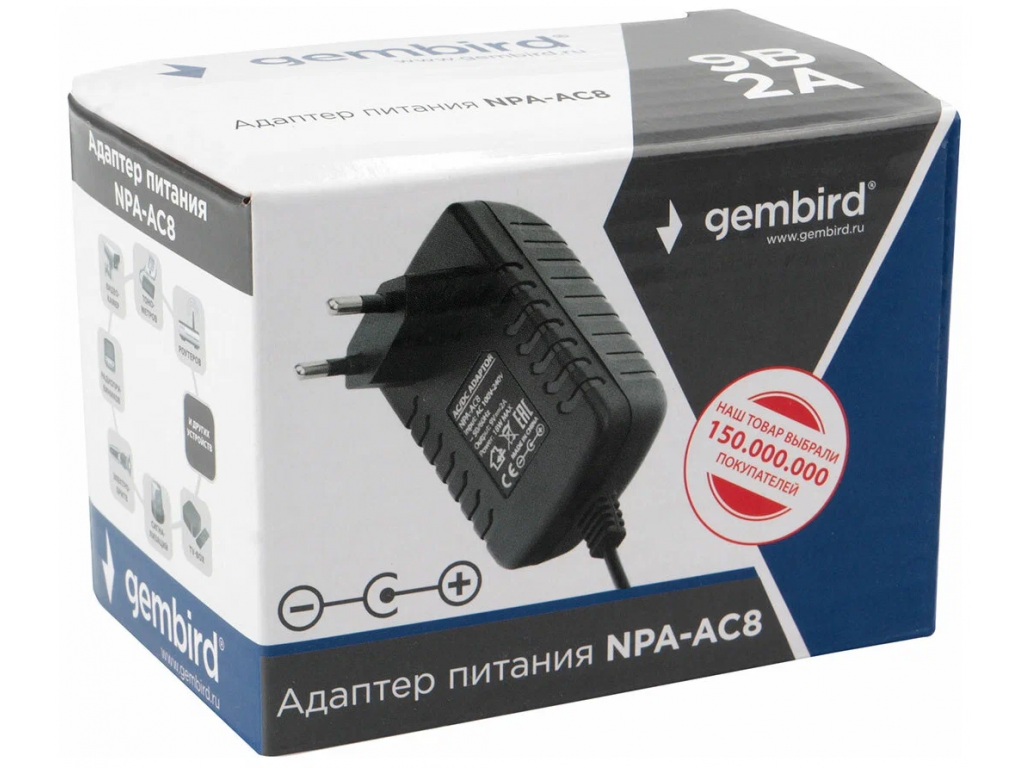 Сетевое зарядное Gembird NPA-AC8