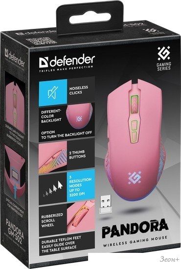 Игровая мышь Defender Pandora GM-502 (розовый)