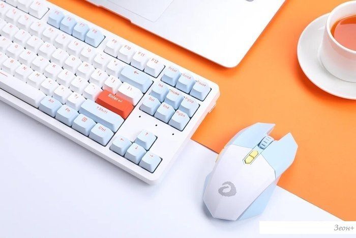 Клавиатура Dareu A87X (Dareu Blue Sky V3, белый/синий)