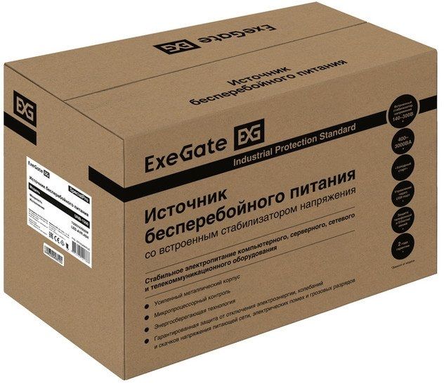Источник бесперебойного питания ExeGate SpecialPro UNB-1500.LED.AVR.4SH EP285499RUS