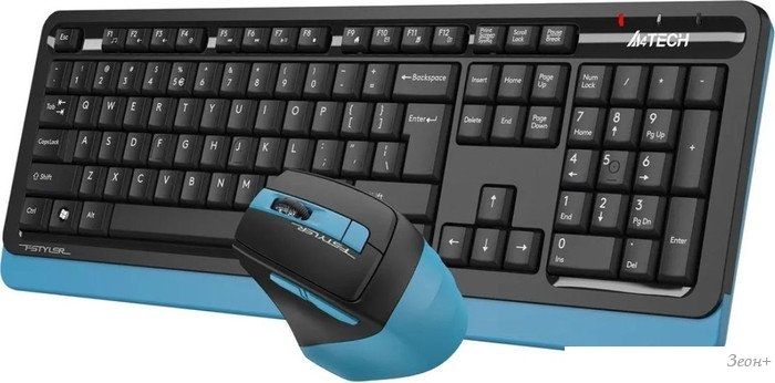 Офисный набор A4Tech Fstyler FG1035 (черный/синий )