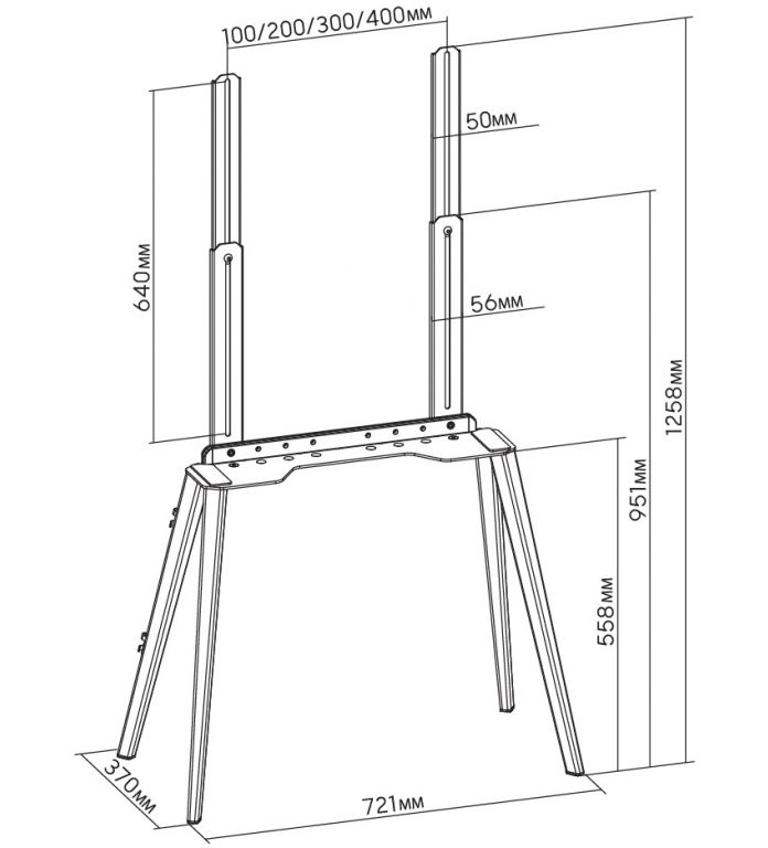 Подставка для телевизора Cactus CS-ST3644BKWN черный/орех 43"-65" макс.40кг напольный