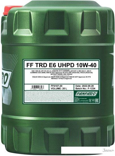 Моторное масло Fanfaro TRD E6 UHPD 10W-40 CK-4/CJ-4 20л