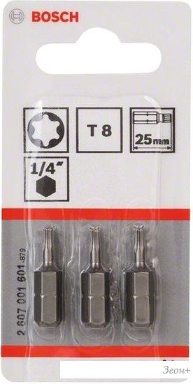 Набор бит Bosch 2607001601 (3 шт)