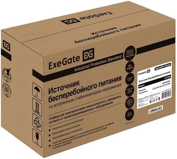 Источник бесперебойного питания ExeGate Power Smart ULB-1000.LCD.AVR.2SH EX292791RUS
