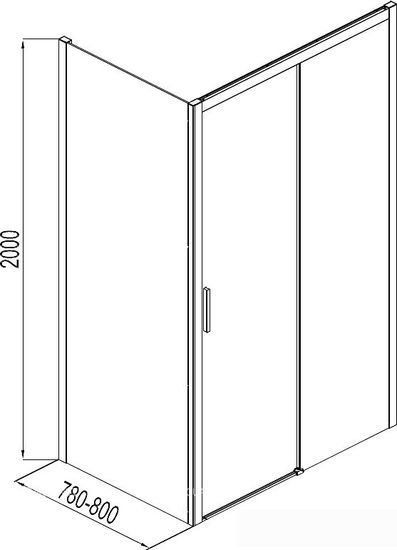Душевой уголок Aquanet Pleasure AE60-F-80H200U-BT + AE60-N-130H200U-BT 80x130
