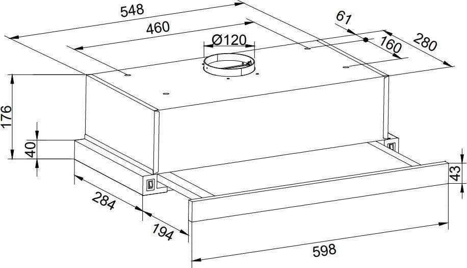 Кухонная вытяжка ZorG Slim 850 60 S (белый)