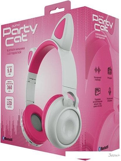 Наушники QUMO Party Cat 32305 (белый/розовый)
