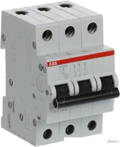 Выключатель автоматический ABB SH203-C6 3P 6А 2CDS213001R0064