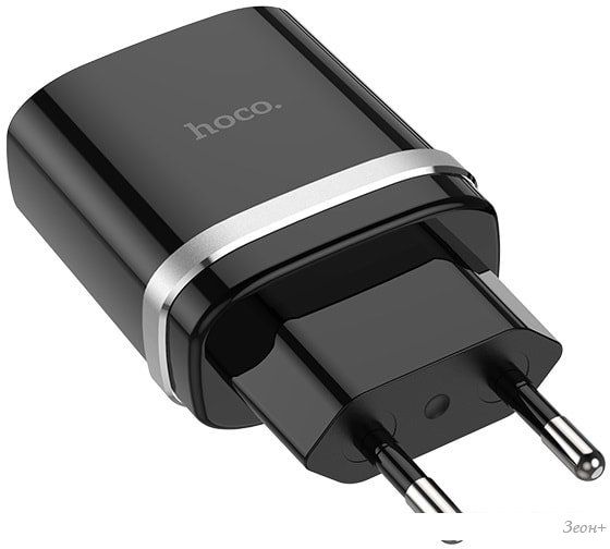 Сетевое зарядное Hoco C12Q Smart (черный)