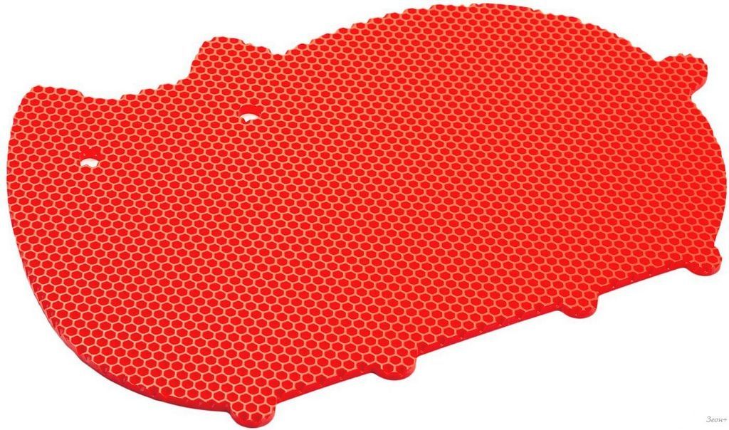 Коврик под миску Alicosta ЭВА 600x400 кот (соты/красный )