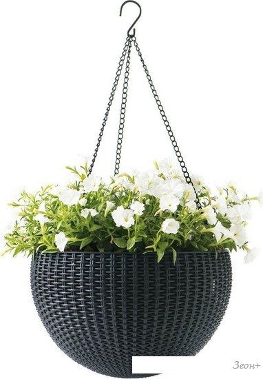 Кашпо Botanica Rattan (26x16 см, серый)
