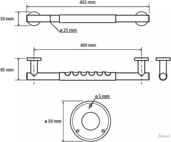 Ручка для ванны Bemeta Omega 104507675
