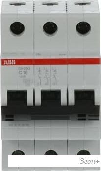 Выключатель автоматический ABB SH203-C16 3P 16А 2CDS213001R0164