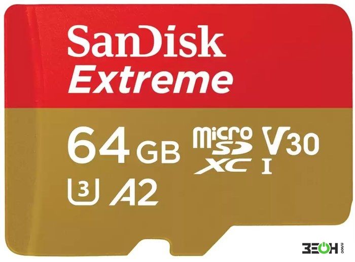 Карта памяти SanDisk Extreme SDSQXAH-064G-GN6GN microSDXC 64GB купить в Гомеле. Цена, фото, характеристики в интернет-магазине ZEON