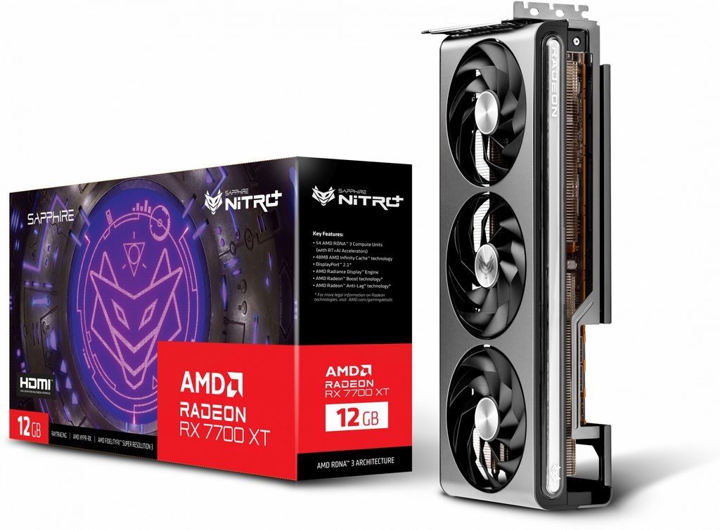 Видеокарта Sapphire Nitro+ AMD Radeon RX 7700 XT 12GB 11335-02-20G