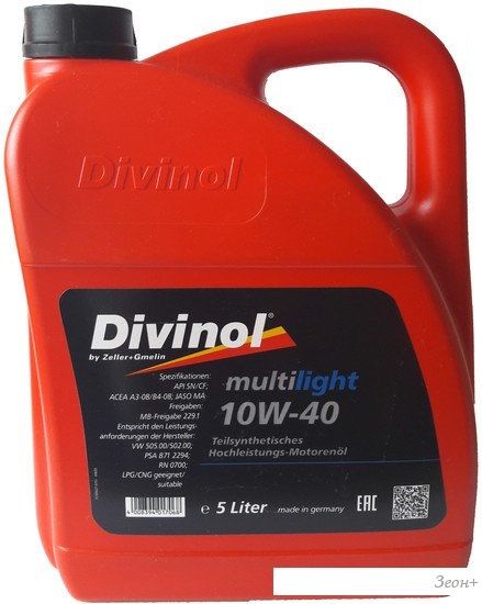 Моторное масло Divinol Multilight 10W-40 5л