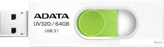 USB Flash A-Data UV320 64GB (белый/зеленый)