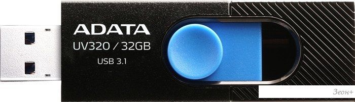 USB Flash ADATA UV320 32GB (черный/голубой)