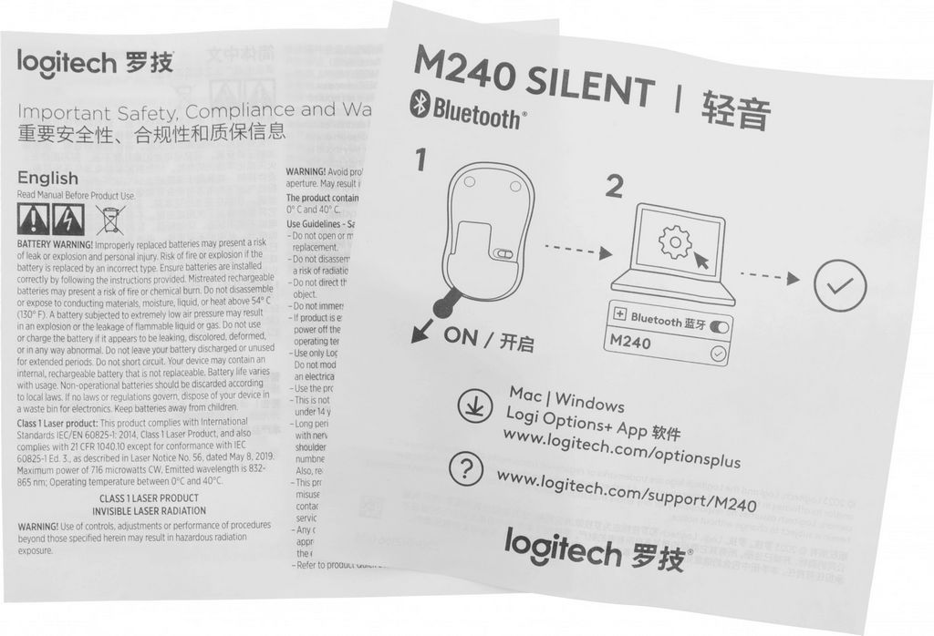 Мышь Logitech M240 (графит)