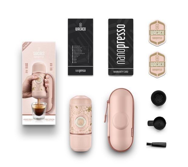 Ручная кофеварка WACACO Nanopresso Dark Soul Pink + Case