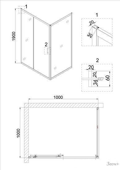 Душевая дверь Niagara NG-62-10A 100x190