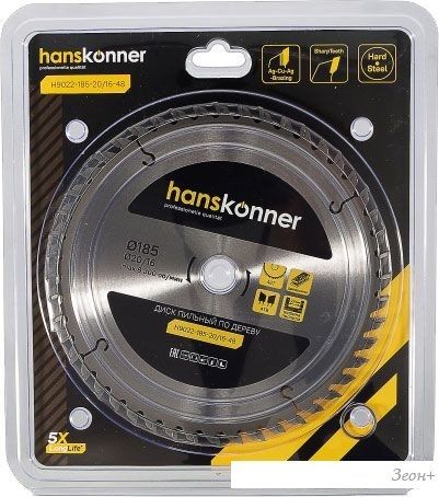 Пильный диск Hanskonner H9022-185-20/16-48