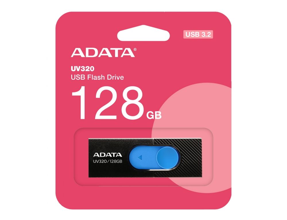USB Flash ADATA UV320 128GB (черный/голубой) AUV320-128G-RBKBL