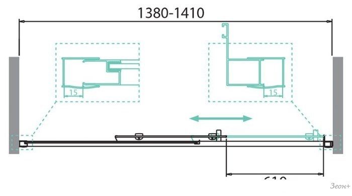 Душевая дверь BelBagno DUE-BF-1-130-C-Cr