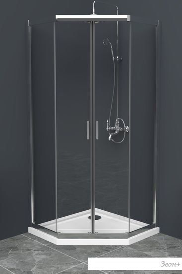 Душевой уголок BelBagno UNO-195-P-2-100-C-Cr