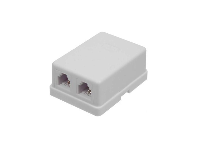 Розетка TWT настенная 2хRJ-12 белая TWT-SS2-1212-WH под болт