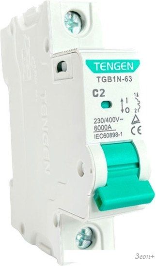 Выключатель автоматический Tengen TGB1N-63 1P 2A C 6kA 1M TGB1N-63-1-02C