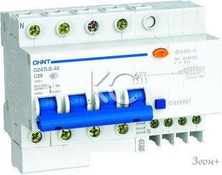 Дифференциальный автомат Chint DZ47LE-32 4P 32A 30mA AC С 6kA