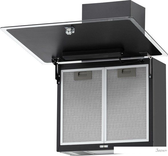 Кухонная вытяжка Krona Aura 600 Frame S (черный/прозрачный кант)