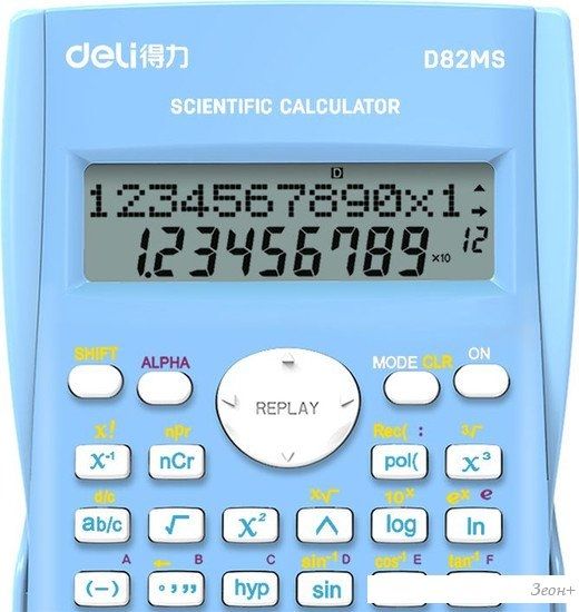 Инженерный калькулятор Deli D82MS (голубой)