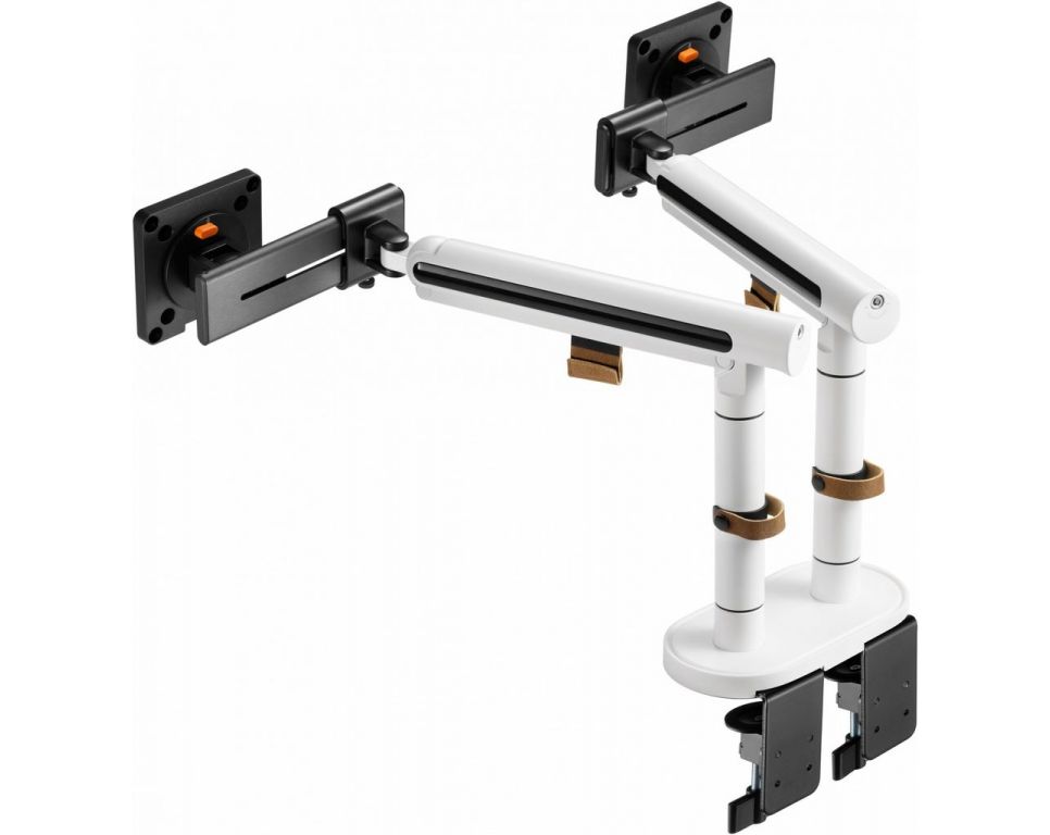 Кронштейн для мониторов Ultramounts UM727W белый 17"-32" макс.9кг крепление к столешнице поворот и наклон