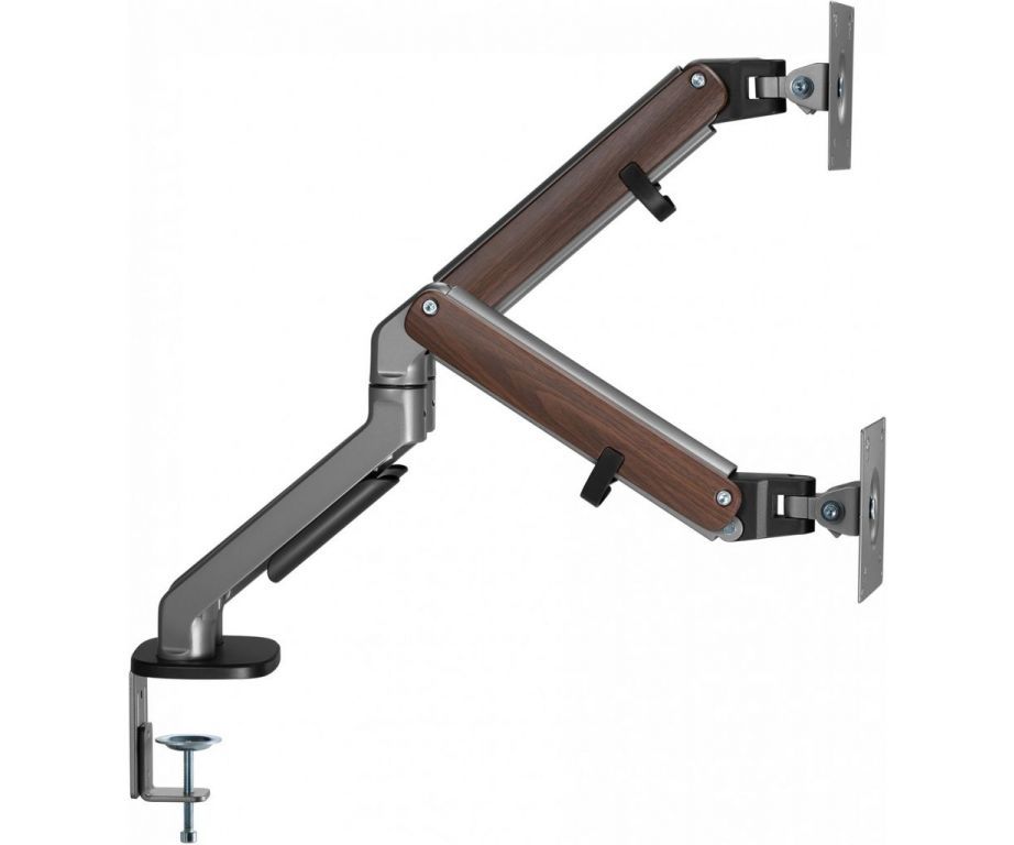 Кронштейн для мониторов Ultramounts UM735WD серый/коричневый 17"-27" макс.7кг крепление к столешнице поворот и наклон
