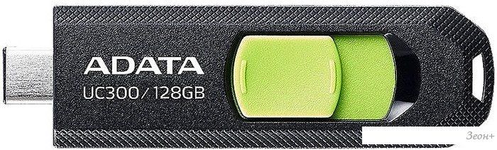 USB Flash ADATA UC300 128GB (черный/зеленый)