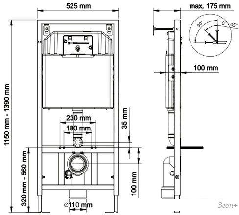 Инсталляция для унитаза Berges Wasserhaus Novum 525 040000
